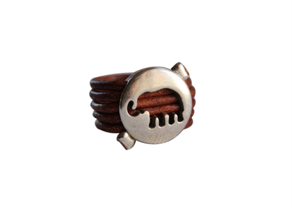 Elephant Ring with Leather